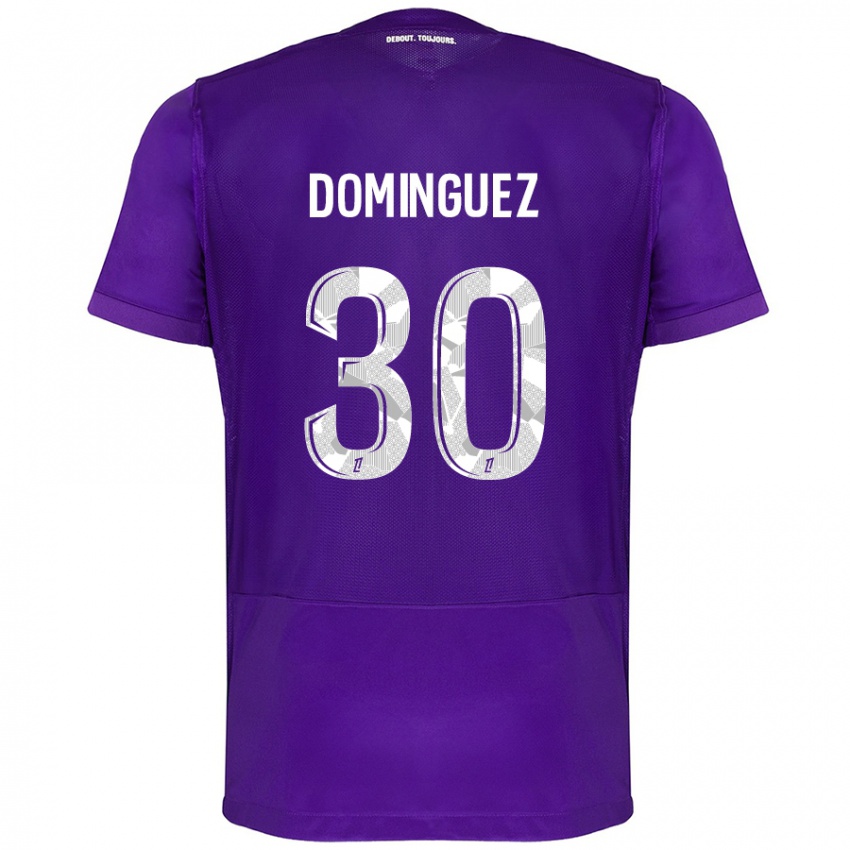 Kinder Álex Domínguez #30 Violett Weiß Heimtrikot Trikot 2024/25 T-Shirt Schweiz