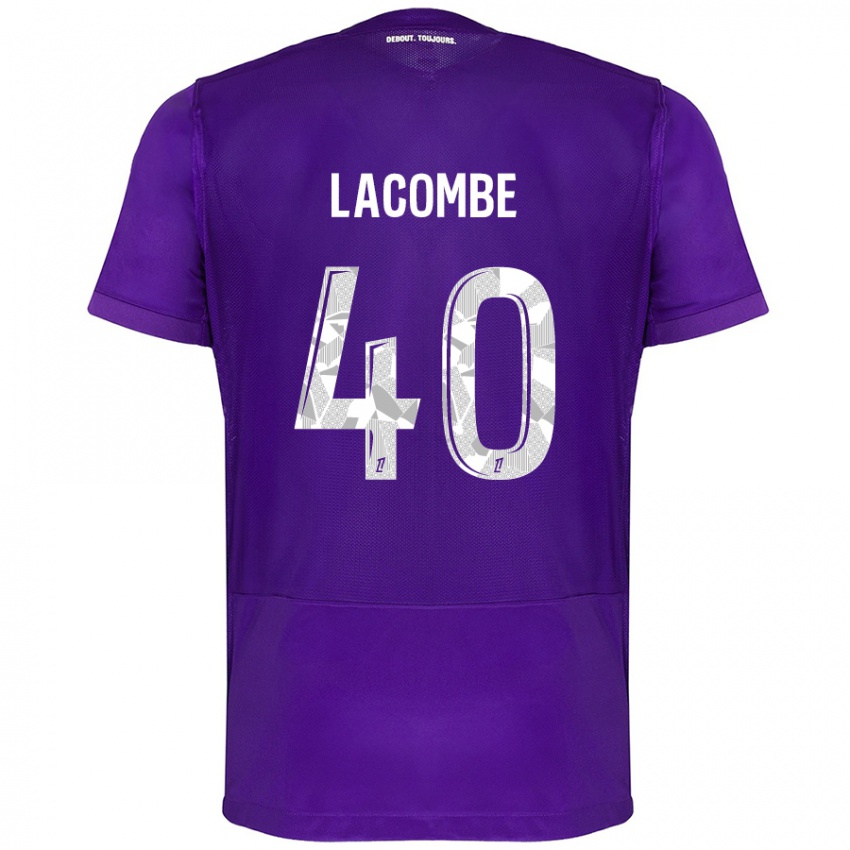 Kinder Justin Lacombe #40 Violett Weiß Heimtrikot Trikot 2024/25 T-Shirt Schweiz