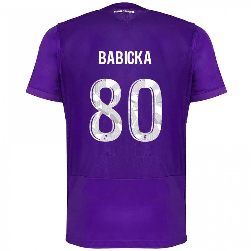 Enfant Maillot Shavy Babicka #80 Violet Blanc Tenues Domicile 2024/25 T-Shirt Suisse