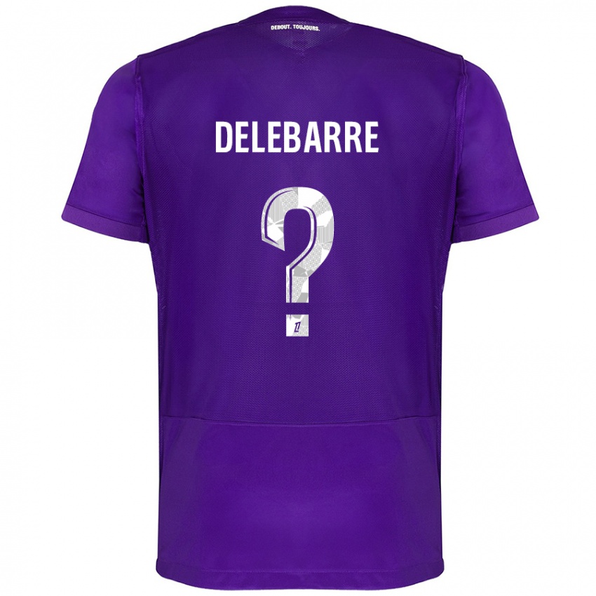 Enfant Maillot Mathis Delebarre #0 Violet Blanc Tenues Domicile 2024/25 T-Shirt Suisse