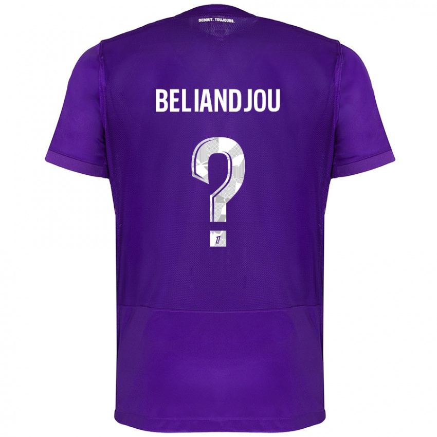 Kinder Ruben Beliandjou #0 Violett Weiß Heimtrikot Trikot 2024/25 T-Shirt Schweiz