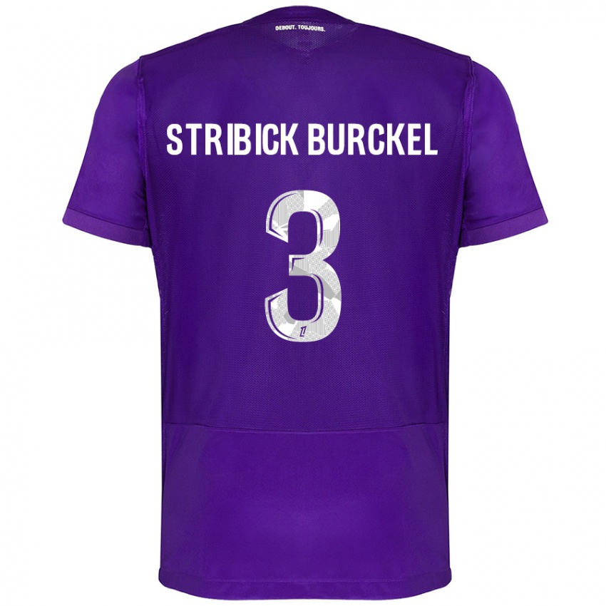 Enfant Maillot Laetitia Stribick-Burckel #3 Violet Blanc Tenues Domicile 2024/25 T-Shirt Suisse