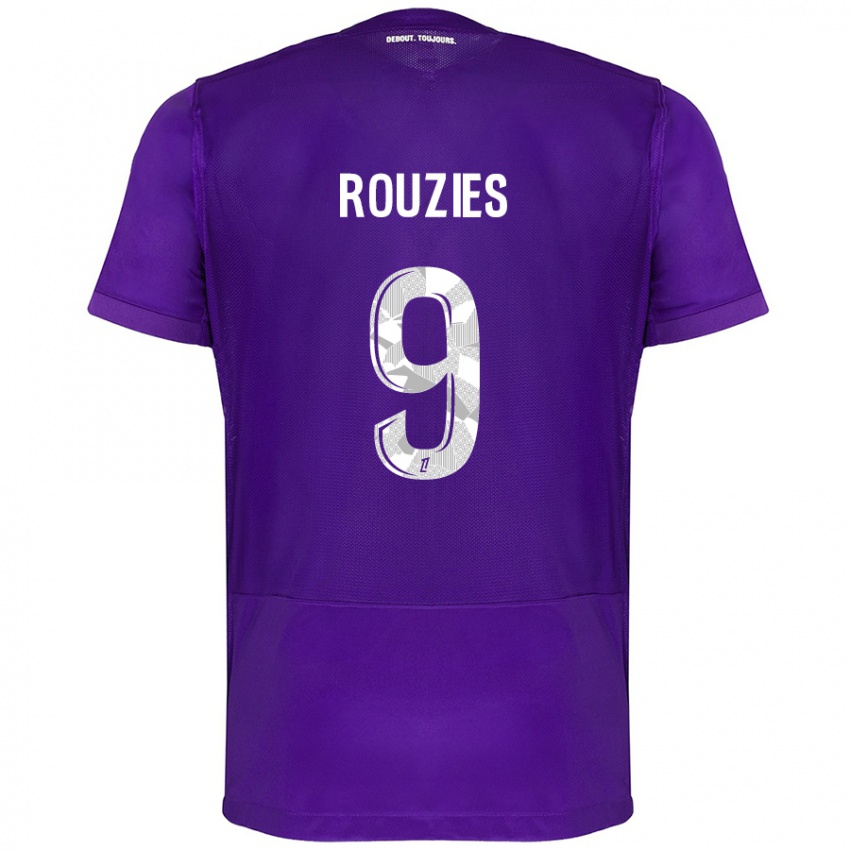 Kinder Manon Rouzies #9 Violett Weiß Heimtrikot Trikot 2024/25 T-Shirt Schweiz