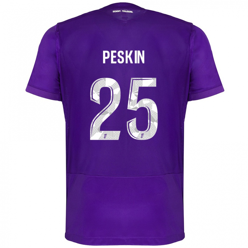 Kinder Kelso Peskin #25 Violett Weiß Heimtrikot Trikot 2024/25 T-Shirt Schweiz