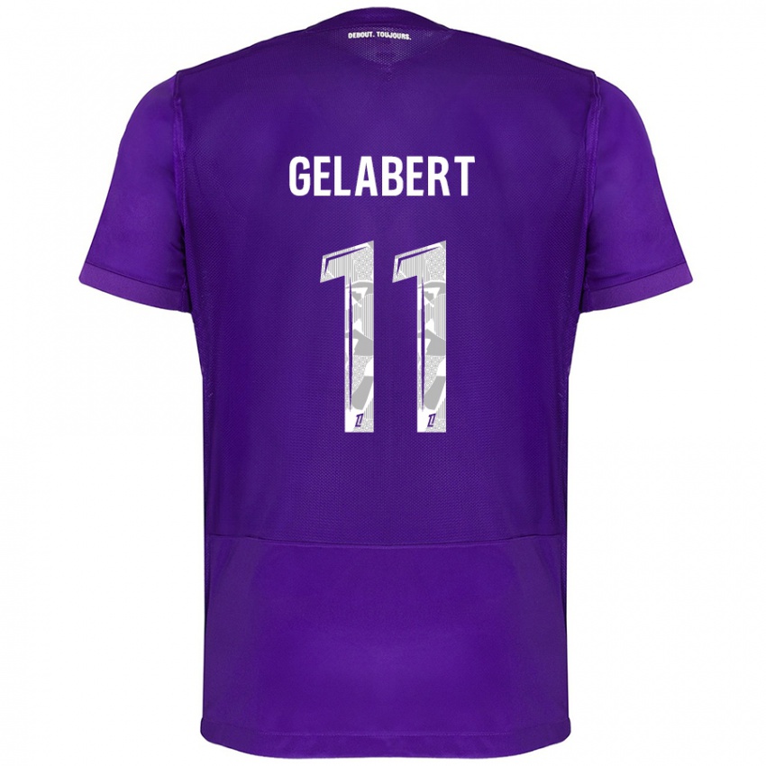 Enfant Maillot César Gelabert #11 Violet Blanc Tenues Domicile 2024/25 T-Shirt Suisse