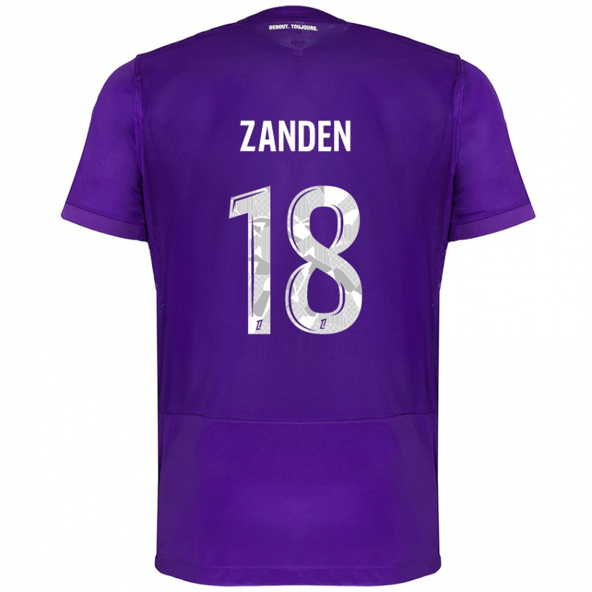 Kinder Oliver Zandén #18 Violett Weiß Heimtrikot Trikot 2024/25 T-Shirt Schweiz