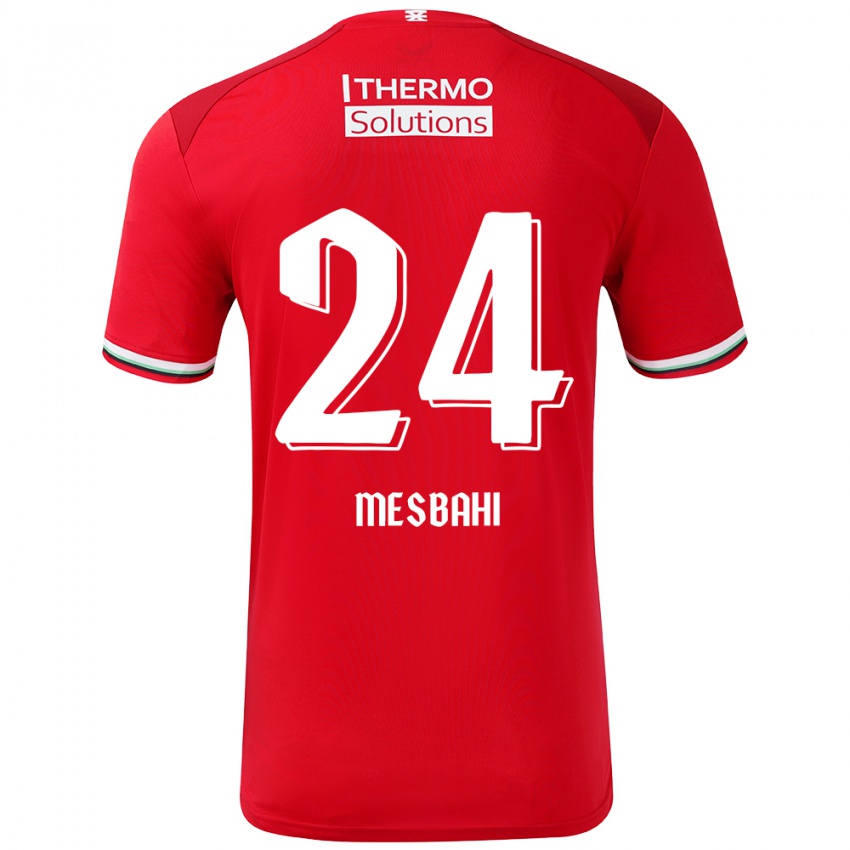 Kinder Juliën Mesbahi #24 Rot Weiß Heimtrikot Trikot 2024/25 T-Shirt Schweiz