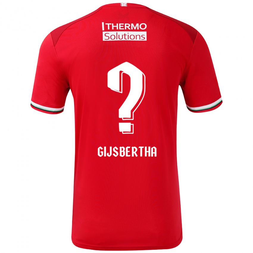 Kinder Tyrese Gijsbertha #0 Rot Weiß Heimtrikot Trikot 2024/25 T-Shirt Schweiz