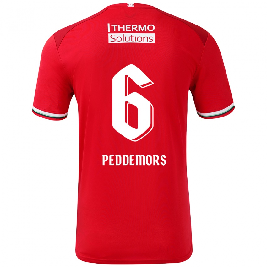 Kinder Ella Peddemors #6 Rot Weiß Heimtrikot Trikot 2024/25 T-Shirt Schweiz