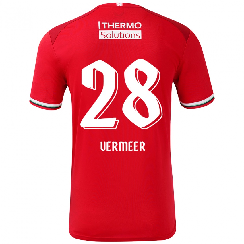 Kinder Sofie Rianne Vermeer #28 Rot Weiß Heimtrikot Trikot 2024/25 T-Shirt Schweiz