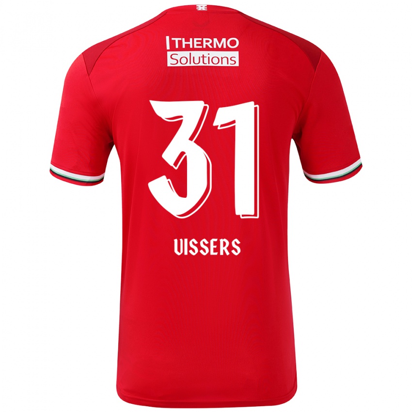 Kinder Kiki Vissers #31 Rot Weiß Heimtrikot Trikot 2024/25 T-Shirt Schweiz