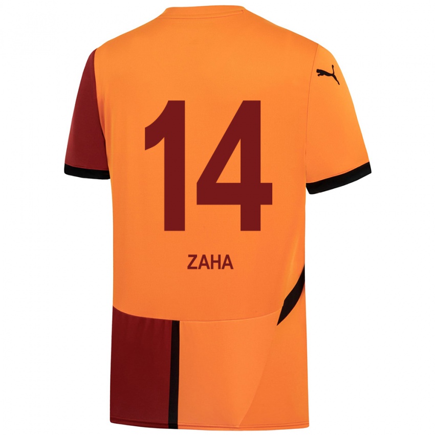 Kinder Wilfried Zaha #14 Gelb Rot Heimtrikot Trikot 2024/25 T-Shirt Schweiz