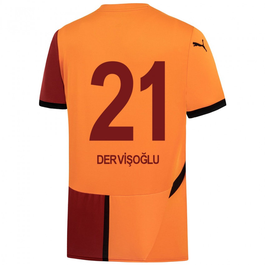 Enfant Maillot Halil Dervişoğlu #21 Jaune Rouge Tenues Domicile 2024/25 T-Shirt Suisse