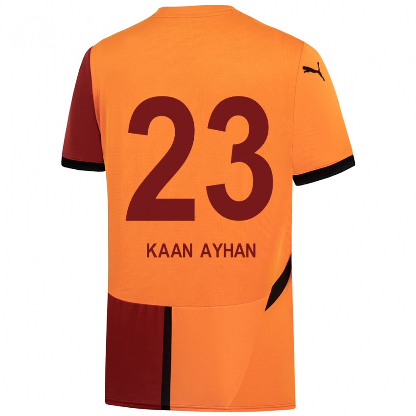 Enfant Maillot Kaan Ayhan #23 Jaune Rouge Tenues Domicile 2024/25 T-Shirt Suisse