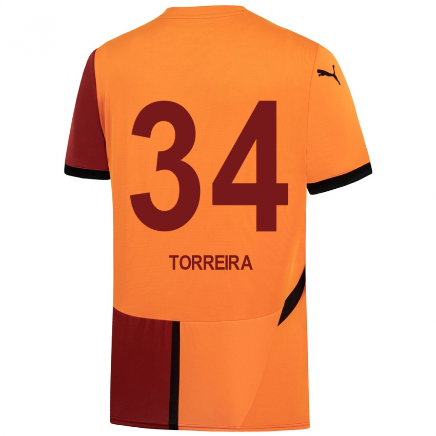 Kinder Lucas Torreira #34 Gelb Rot Heimtrikot Trikot 2024/25 T-Shirt Schweiz