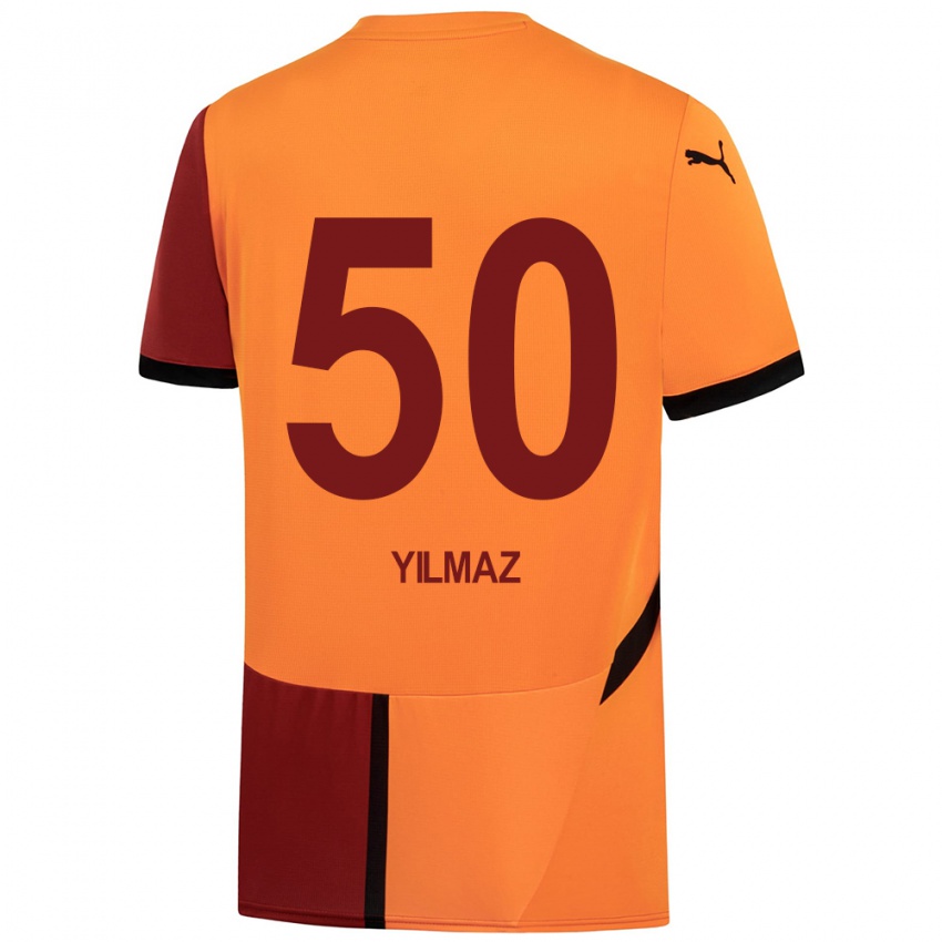 Enfant Maillot Jankat Yılmaz #50 Jaune Rouge Tenues Domicile 2024/25 T-Shirt Suisse