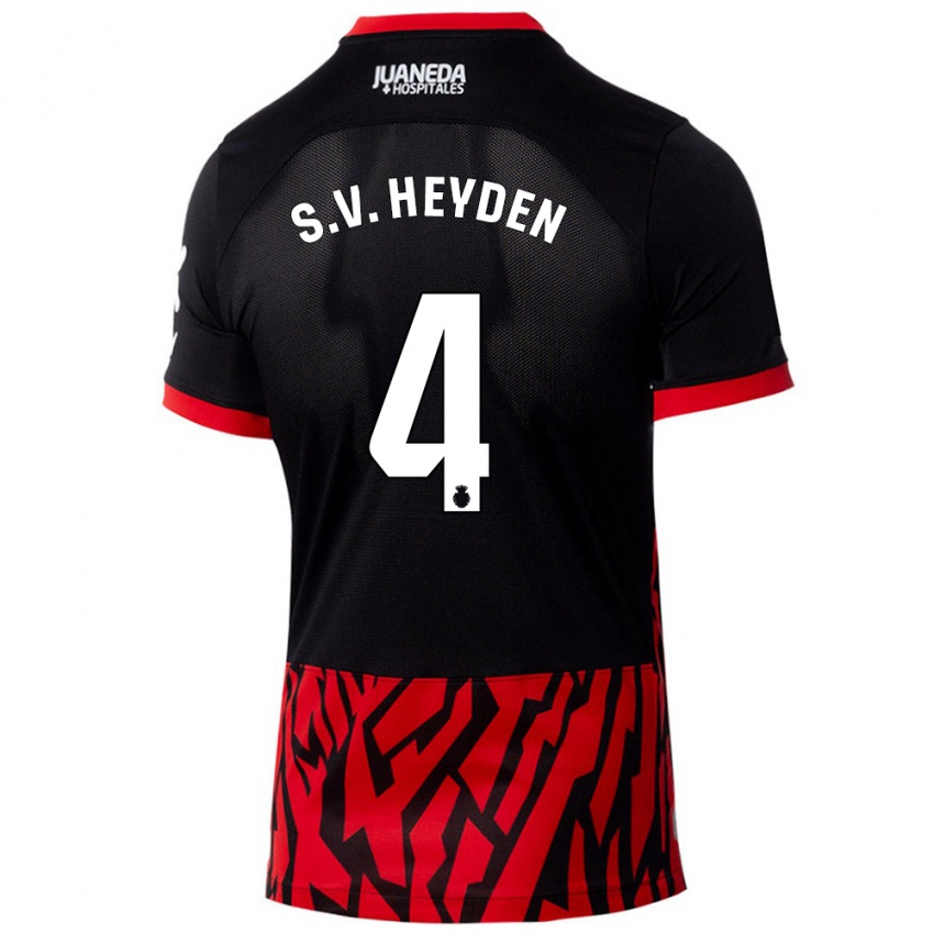 Kinder Siebe Van Der Heyden #4 Schwarz Rot Heimtrikot Trikot 2024/25 T-Shirt Schweiz