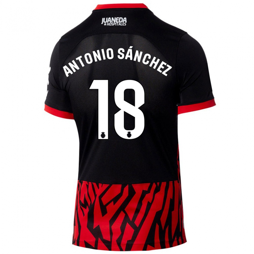 Enfant Maillot Antonio Sánchez #18 Noir Rouge Tenues Domicile 2024/25 T-Shirt Suisse