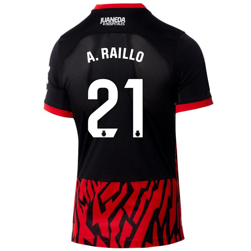 Kinder Antonio Raíllo #21 Schwarz Rot Heimtrikot Trikot 2024/25 T-Shirt Schweiz