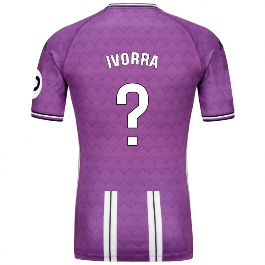 Enfant Maillot Iker Ivorra #0 Violet Blanc Tenues Domicile 2024/25 T-Shirt Suisse