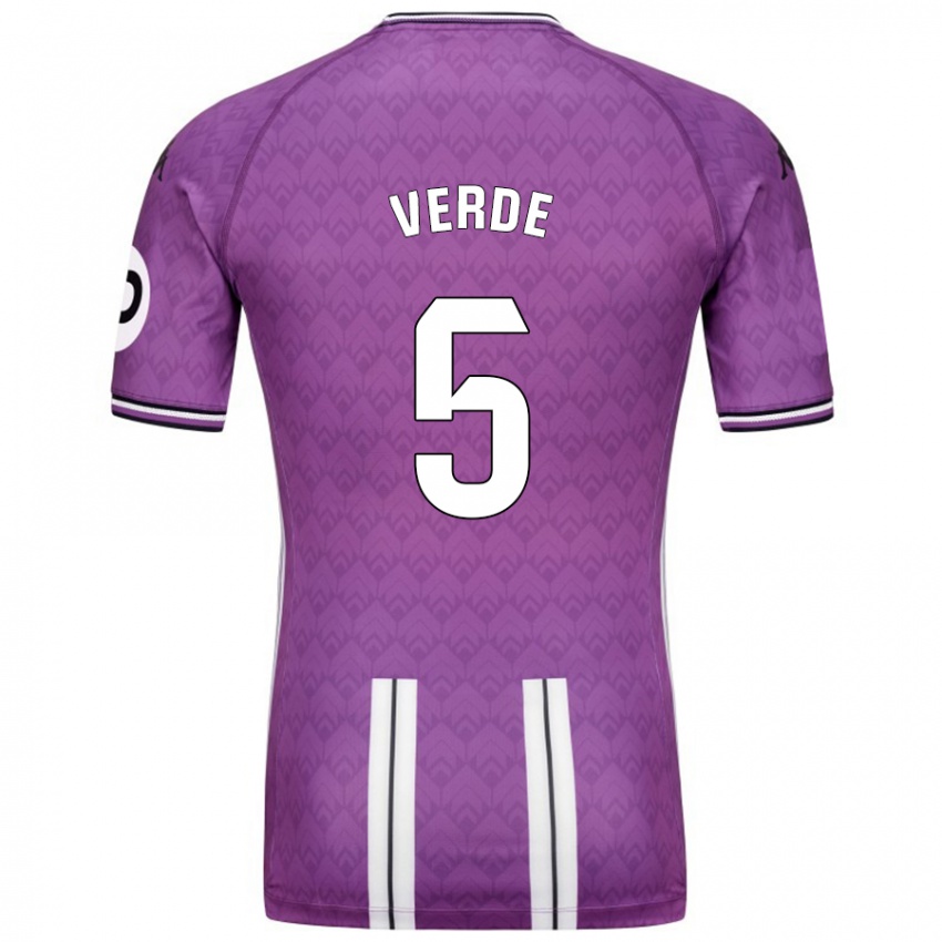 Enfant Maillot Adrián Verde #5 Violet Blanc Tenues Domicile 2024/25 T-Shirt Suisse