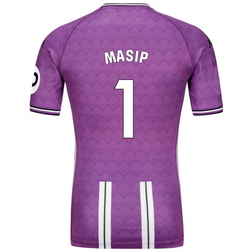 Enfant Maillot Jordi Masip #1 Violet Blanc Tenues Domicile 2024/25 T-Shirt Suisse