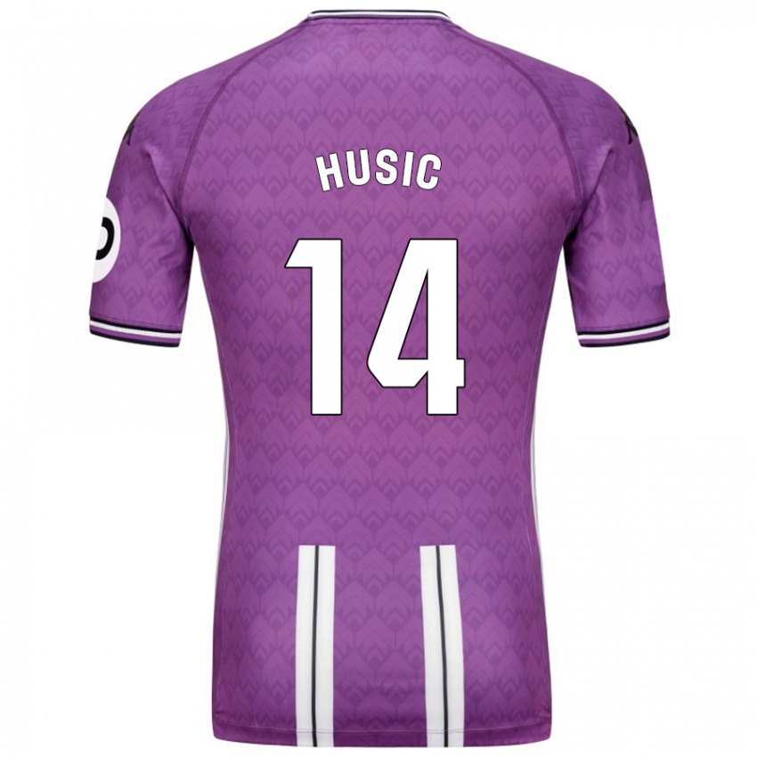 Enfant Maillot Salih Husic #14 Violet Blanc Tenues Domicile 2024/25 T-Shirt Suisse