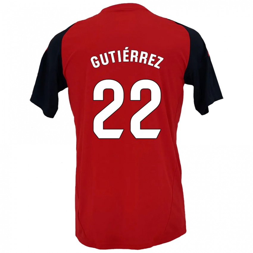 Kinder Juan Gutiérrez #22 Rot Schwarz Heimtrikot Trikot 2024/25 T-Shirt Schweiz