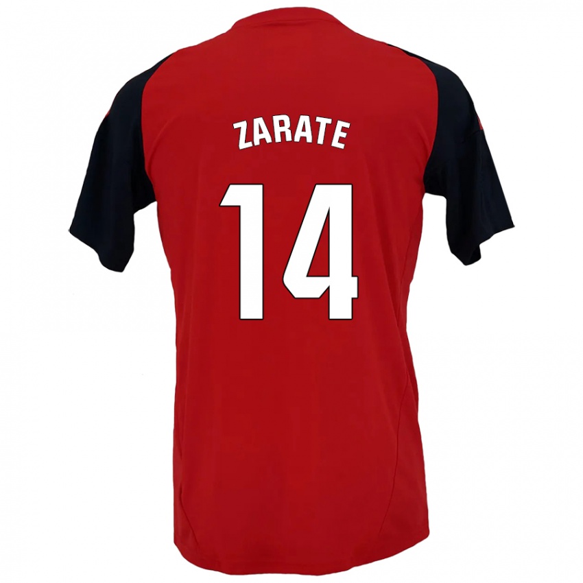 Kinder Hugo Zárate #14 Rot Schwarz Heimtrikot Trikot 2024/25 T-Shirt Schweiz