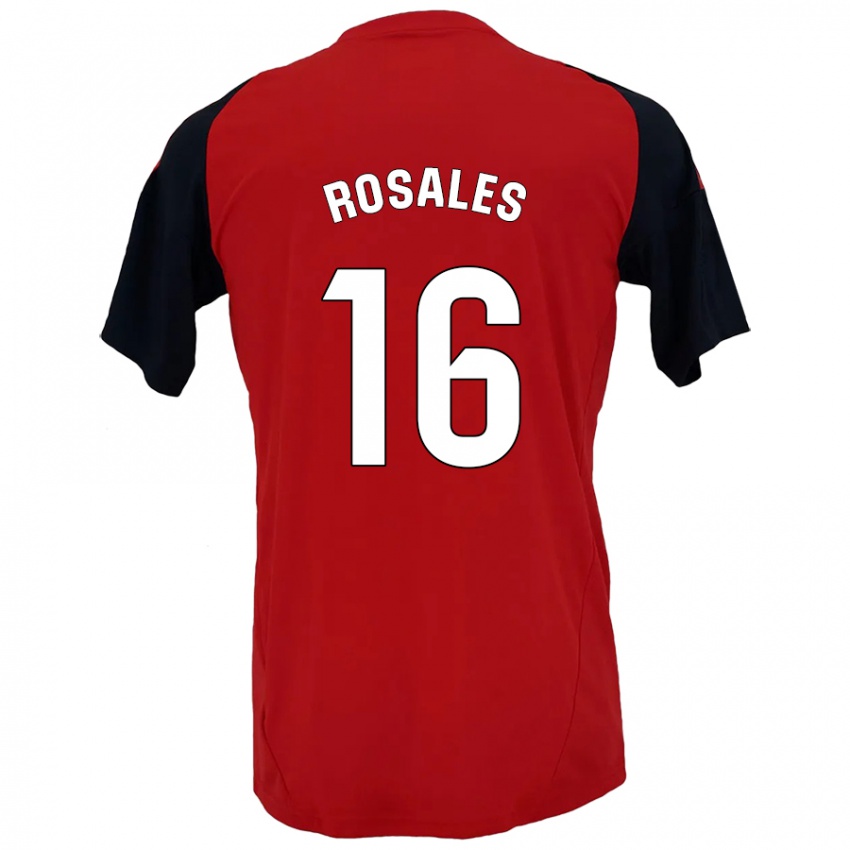 Kinder Diego Rosales #16 Rot Schwarz Heimtrikot Trikot 2024/25 T-Shirt Schweiz