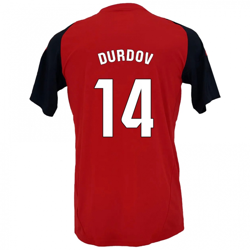 Kinder Ivan Durdov #14 Rot Schwarz Heimtrikot Trikot 2024/25 T-Shirt Schweiz