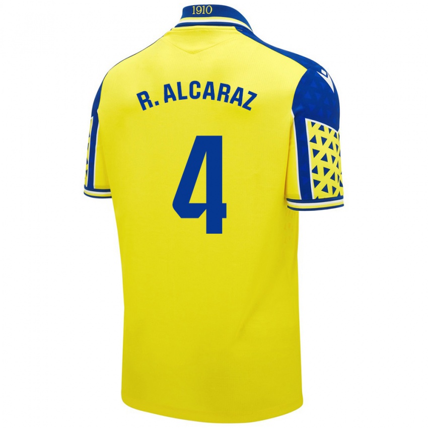 Kinder Rubén Alcaraz #4 Gelb Blau Heimtrikot Trikot 2024/25 T-Shirt Schweiz