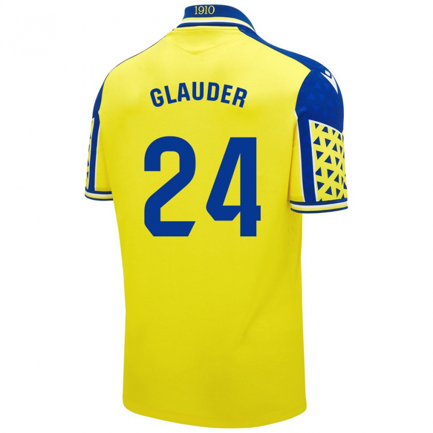 Kinder Cristian Glauder #24 Gelb Blau Heimtrikot Trikot 2024/25 T-Shirt Schweiz