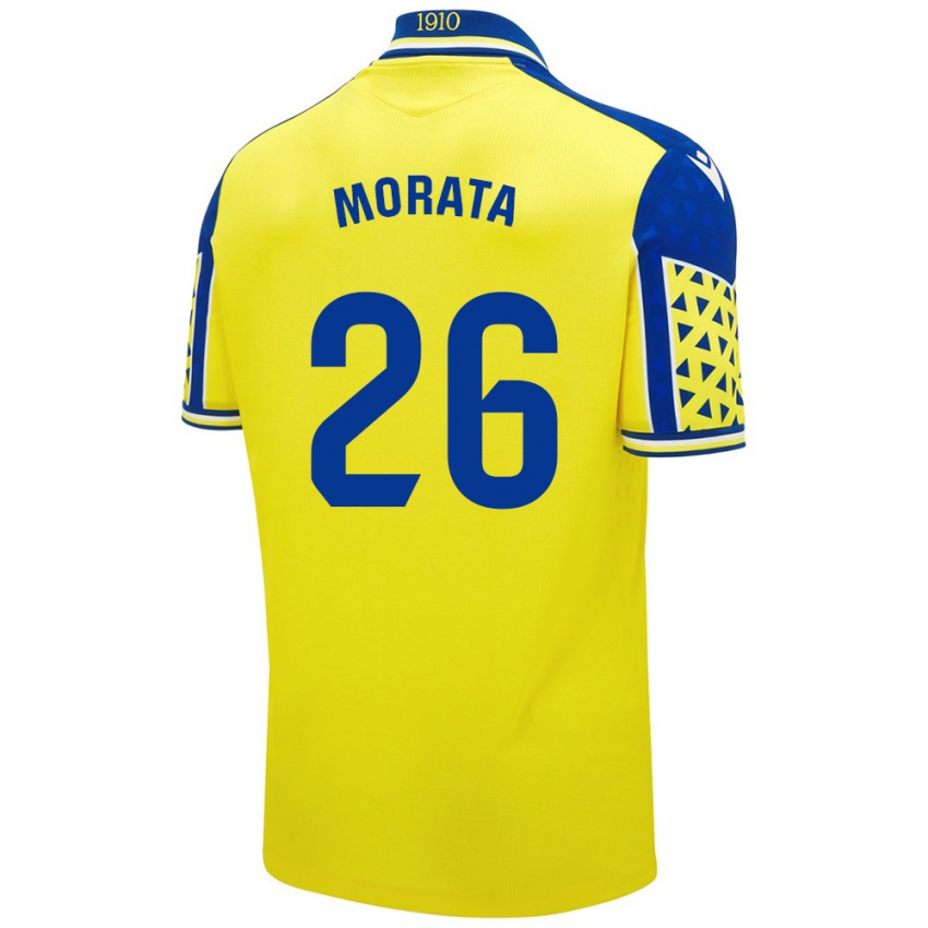 Kinder Álex Morata #26 Gelb Blau Heimtrikot Trikot 2024/25 T-Shirt Schweiz