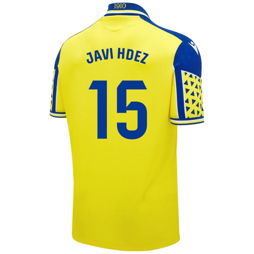 Kinder Javi Hernández #15 Gelb Blau Heimtrikot Trikot 2024/25 T-Shirt Schweiz