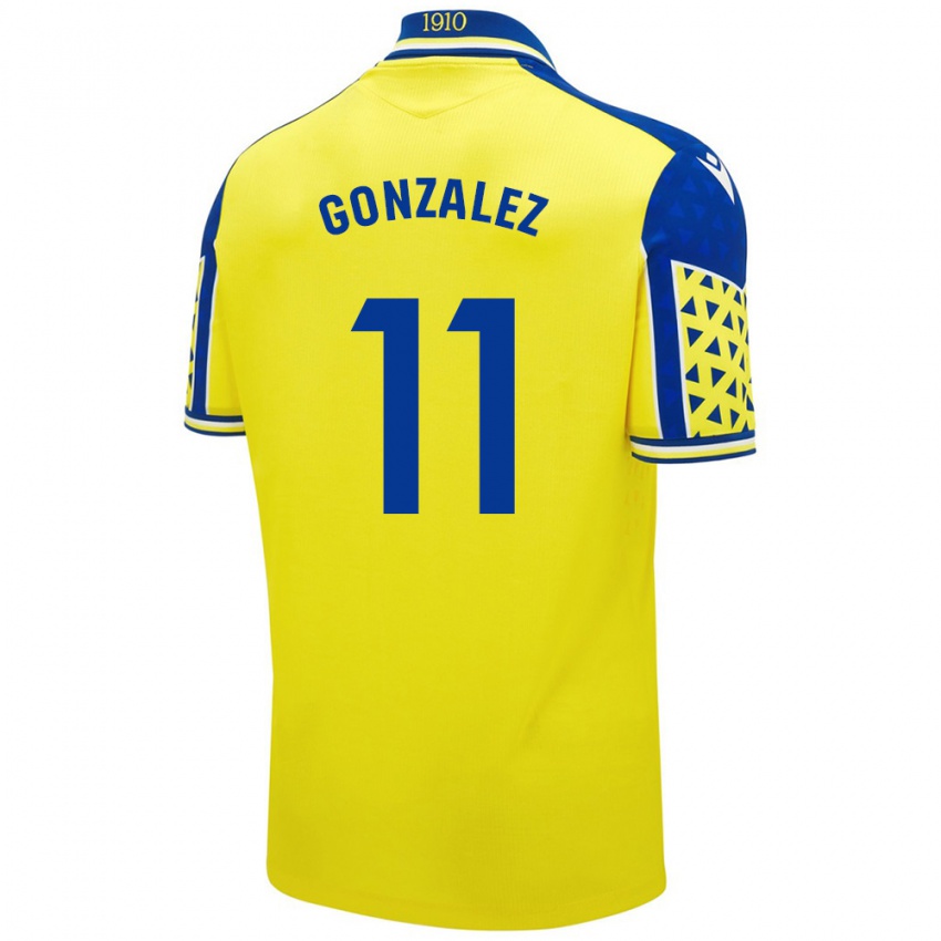 Kinder Chus González #11 Gelb Blau Heimtrikot Trikot 2024/25 T-Shirt Schweiz