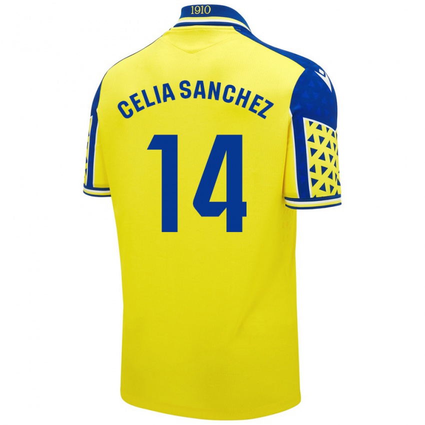 Kinder Celia Sánchez García #14 Gelb Blau Heimtrikot Trikot 2024/25 T-Shirt Schweiz