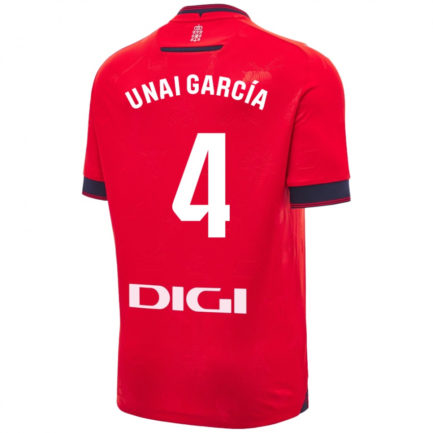 Kinder Unai García #4 Rot Weiß Heimtrikot Trikot 2024/25 T-Shirt Schweiz