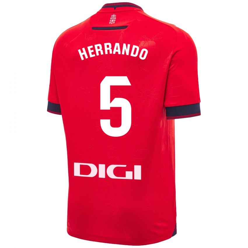 Kinder Jorge Herrando #5 Rot Weiß Heimtrikot Trikot 2024/25 T-Shirt Schweiz