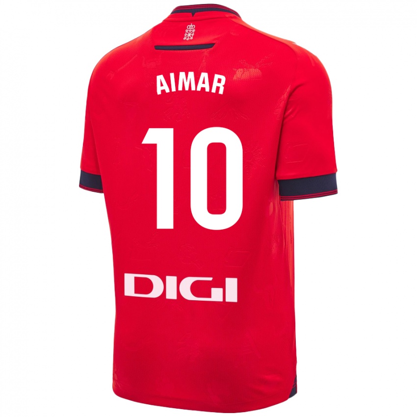 Enfant Maillot Aimar Oroz #10 Rouge Blanc Tenues Domicile 2024/25 T-Shirt Suisse