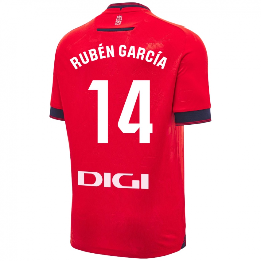 Enfant Maillot Rubén García #14 Rouge Blanc Tenues Domicile 2024/25 T-Shirt Suisse