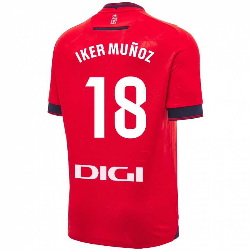 Enfant Maillot Iker Muñoz #18 Rouge Blanc Tenues Domicile 2024/25 T-Shirt Suisse