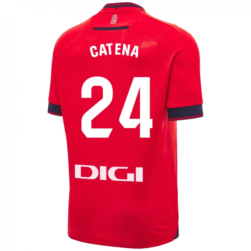 Enfant Maillot Alejandro Catena #24 Rouge Blanc Tenues Domicile 2024/25 T-Shirt Suisse