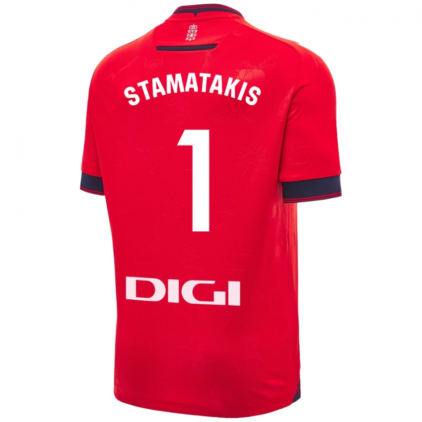 Enfant Maillot Dimitrios Stamatakis #1 Rouge Blanc Tenues Domicile 2024/25 T-Shirt Suisse