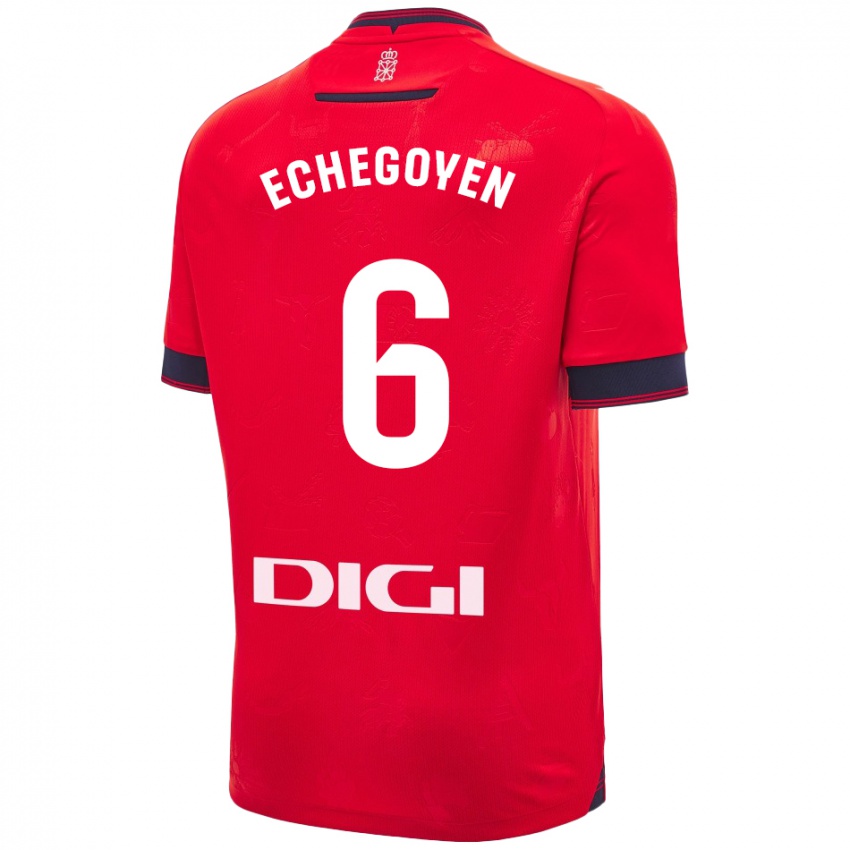 Enfant Maillot Mauro Echegoyen #6 Rouge Blanc Tenues Domicile 2024/25 T-Shirt Suisse