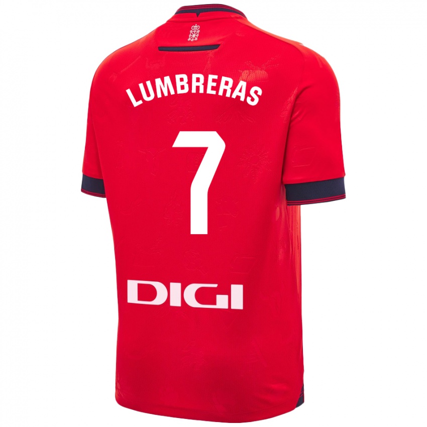 Enfant Maillot Carlos Lumbreras #7 Rouge Blanc Tenues Domicile 2024/25 T-Shirt Suisse