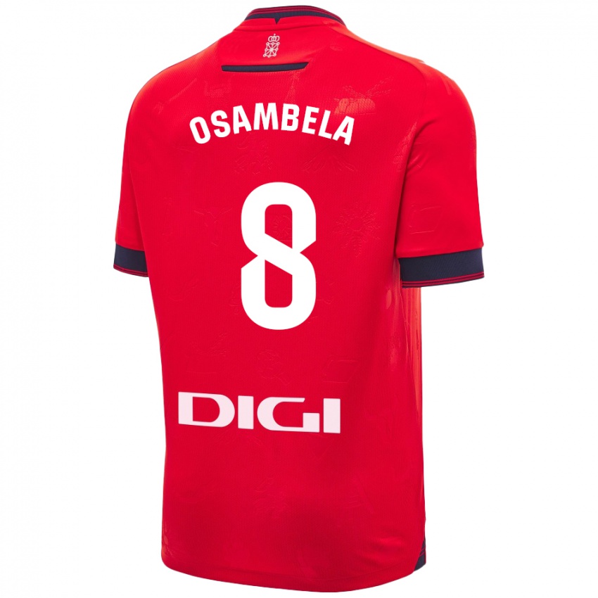 Enfant Maillot Asier Osambela #8 Rouge Blanc Tenues Domicile 2024/25 T-Shirt Suisse