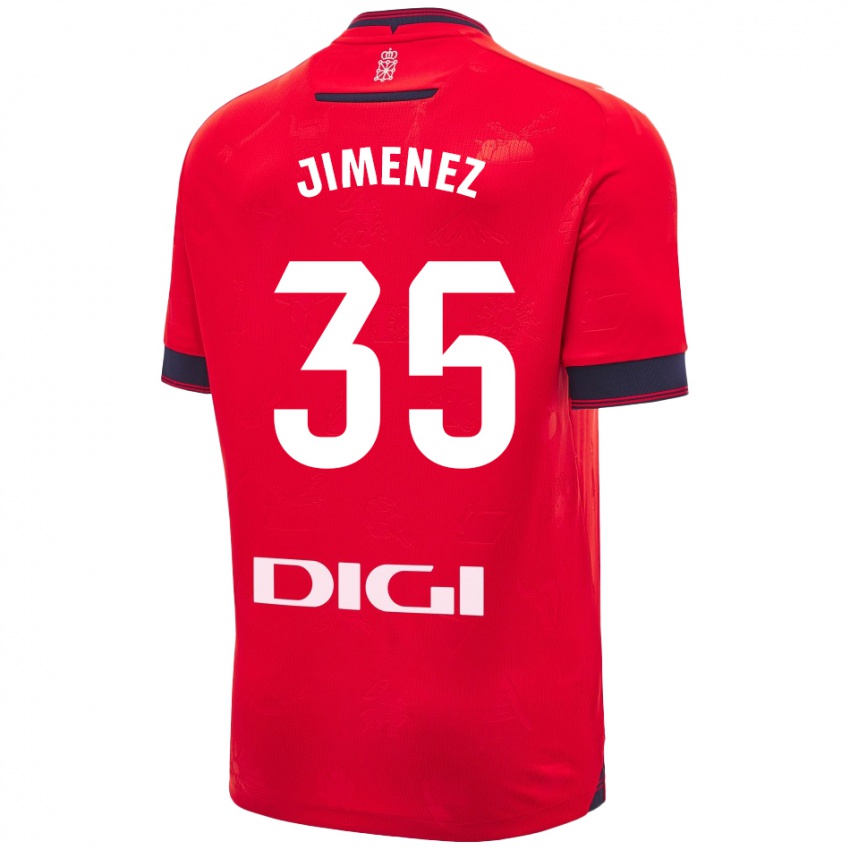 Enfant Maillot Álex Jimenez #35 Rouge Blanc Tenues Domicile 2024/25 T-Shirt Suisse