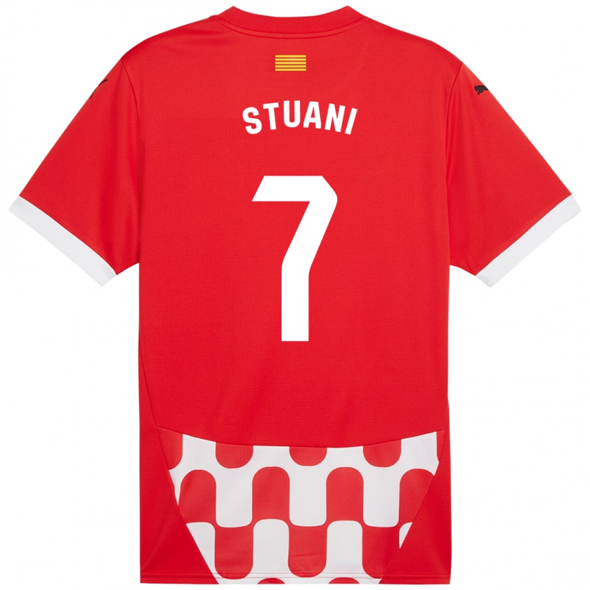 Kinder Cristhian Stuani #7 Rot Weiß Heimtrikot Trikot 2024/25 T-Shirt Schweiz