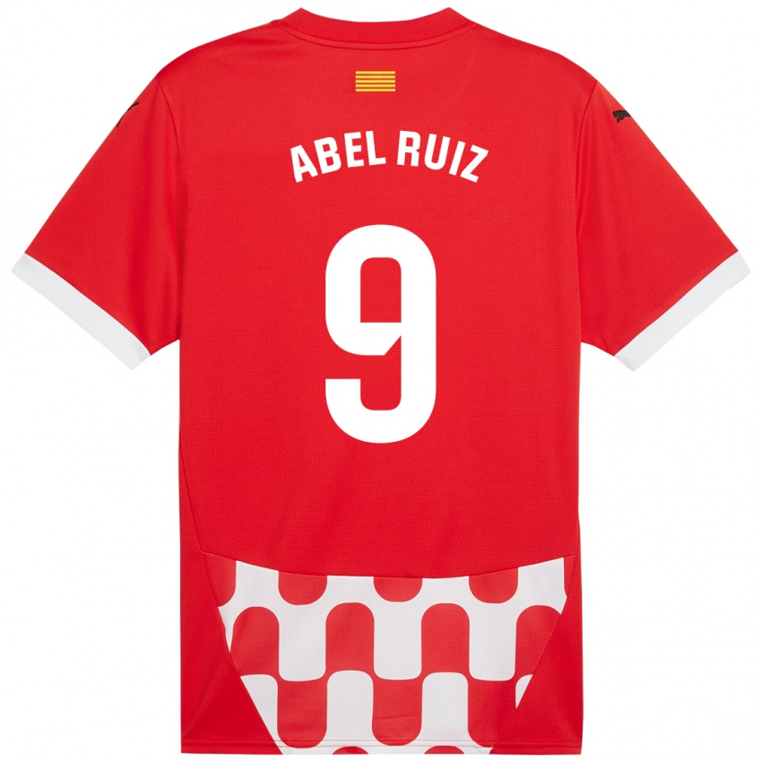 Enfant Maillot Abel Ruiz #9 Rouge Blanc Tenues Domicile 2024/25 T-Shirt Suisse